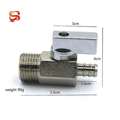 Mini Small Zinc Alloy 1/2 Brass Ball Valve Polished Electroplating Water Pipe