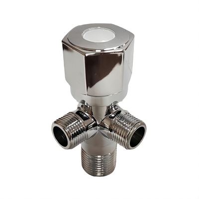 Valvola d'angolo in ottone a due vie, maniglia di plastica a nucleo veloce 1/2*3/8*3/8