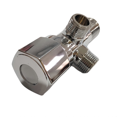 Valvola d'angolo in ottone a due vie, maniglia di plastica a nucleo veloce 1/2*3/8*3/8